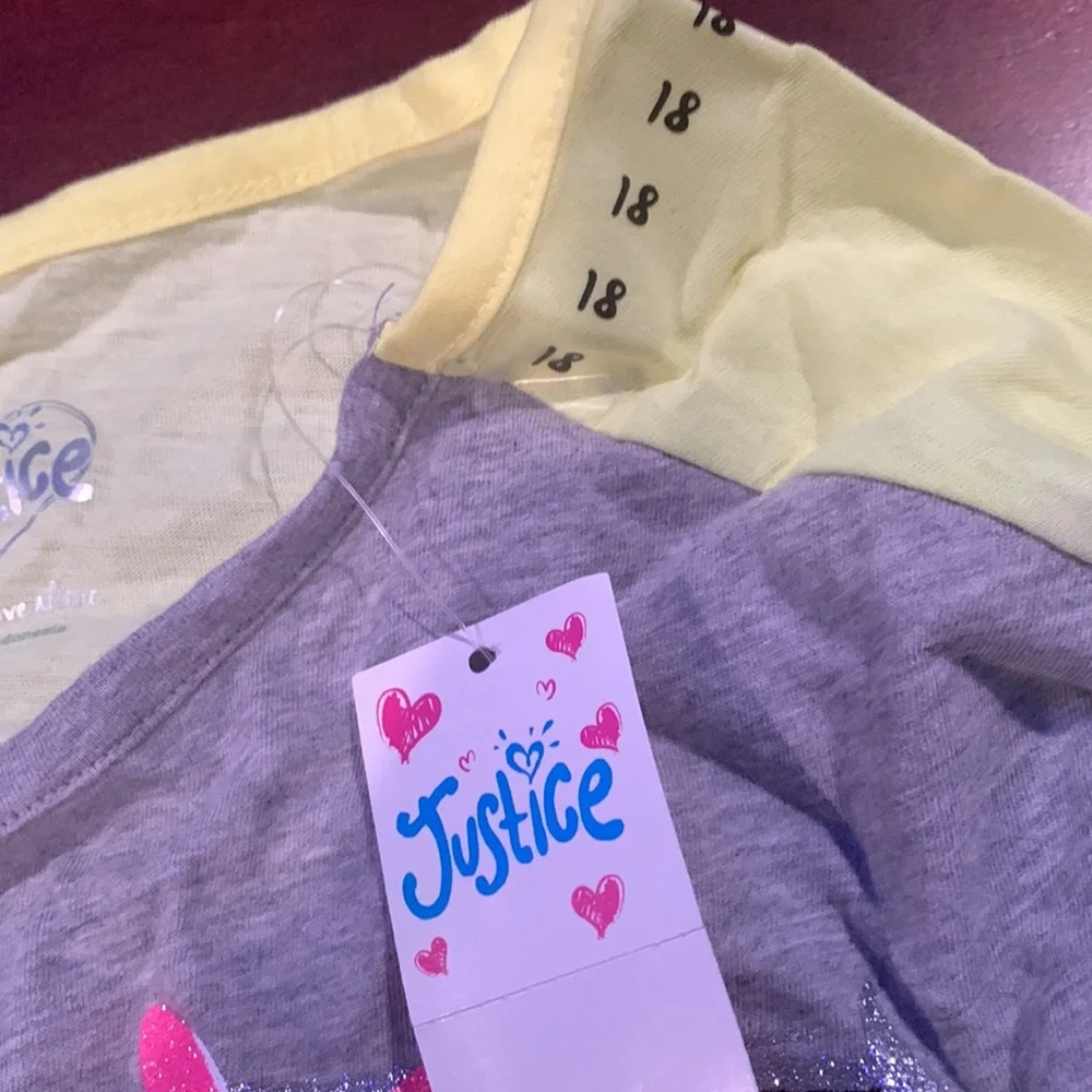 NWT Justice Santa’s BFF Dog Long Sleeve Sparkle Tee w/ Pom Poms Size 18